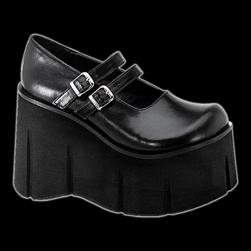 Demonia Kera-08 PU Black Platform Mary Janes